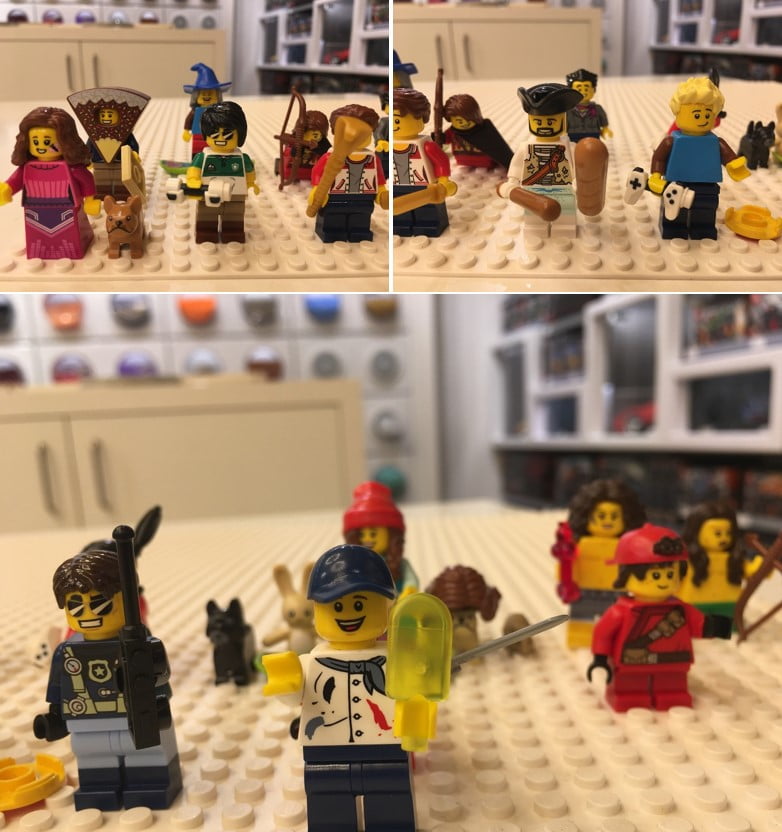 Photo of a collection of Lego minifigures.